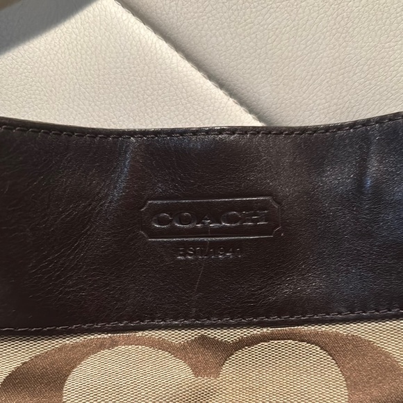 Coach Brown and Tan Monogram Shoulder Bag - Picture 5 of 17